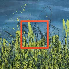 Ordnungsversuch von Gerhard Knell, Zeitgenössisches Gemälde, Abstrakte Kunst, Actionpainting, grün und blau